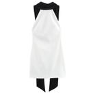 Vestido Feminino Halter Branco Sem Mangas Costas Nuas Sexy Patchwork Curto De Verão Para Aniversário