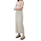 Vestido Feminino Hering Midi Ribana Estonada Bege - 0BCG1CEN
