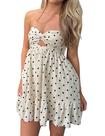 Vestido feminino HOCANDY, sem alças, de bolinhas, Twist Knot Mini