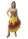 Vestido Feminino Indiano Alça Trapézio Plus Size-Cod.1022 Vestido Feminino Indiano Alça Trapézio Plus Size-Cod.1022