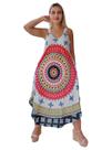 Vestido Feminino Indiano Alça Trapézio Plus Size-Cod.5074