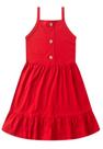 Vestido Feminino Infantil Botões Vermelho Vestido Feminino Infantil Botões Vermelho