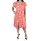 Vestido Feminino Jumaniy Voil Com Cinto Salmão - J2199