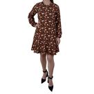 Vestido Feminino Linha Leve Animal Print ML Marrom - 5620