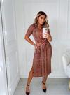 Vestido feminino listrado comprido tecido poliéster tamanho g