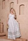 Vestido Feminino Longo Branco Boho com Renda