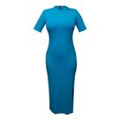Vestido Feminino Longo Canelado Com Fenda Colcci