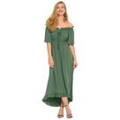 Vestido Feminino Longo Casual Ombros De Fora Ciganinha Vestido Feminino Longo Casual Ombros De Fora Ciganinha