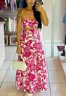 Vestido Feminino Longo Estampado Forado Com Bojo Super Tendência Vestido Feminino Longo Estampado Forado Com Bojo Super Tendência