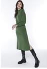 Vestido feminino longo estampado tamanho G tecido viscose cor verde militar