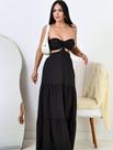 Vestido Feminino Longo Forrado com Bojo Tecido Crepe com amarração Verão Vestido Feminino Longo Forrado com Bojo Tecido Crepe com amarração Verão