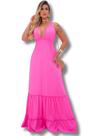 Vestido Feminino Longo Frente Unica Com Bojo Para Festa Dia e Tarde Noiva Madrinha Formatura