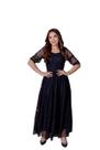 Vestido Feminino Longo Moda Festa Em Tule Evangélico Barato