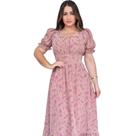 Vestido Feminino Longo Princesa floral