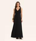 Vestido Feminino Longo Visco Maquinetada Endless Preto