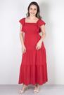 Vestido feminino longo viscose slub lastex 51683