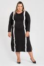 Vestido Feminino Manga Longa Plus Size Moletinho Faixa Contraste - Serena Vestido Feminino Manga Longa Plus Size Moletinho Faixa Contraste - Serena