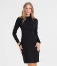 Vestido Feminino Manga Longa Ribana Básico Rovitex Preto
