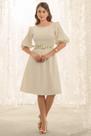 Vestido feminino Mangas Bufantes Nogales Com Cinto