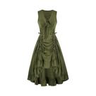 Vestido Feminino Medieval Renascentista Com Amarração, Sem Mangas, Decote Coração, Gótico, Pirata,