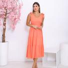 Vestido Feminino Midi Busto Lastex Casual
