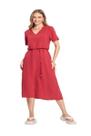 Vestido Feminino Midi De Tecido Air Flow Com Fenda