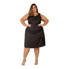 Vestido Feminino Midi Fenda Lateral Alça Plus Size Casual Vestido Feminino Midi Fenda Lateral Alça Plus Size Casual