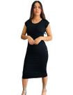 Vestido Feminino Midi Justo Manga Curta Modal Evangélica