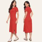 Vestido Feminino Midi Moda Blogueira Algodão Vestido Feminino Midi Moda Blogueira Algodão
