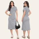 Vestido Feminino Midi Moda Blogueira Algodão Vestido Feminino Midi Moda Blogueira Algodão