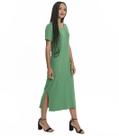 Vestido Feminino Midi Ribana Canelada Básico Fenda Lateral Vestido Feminino Midi Ribana Canelada Básico Fenda Lateral