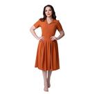 Vestido Feminino Midi Rodadinho Manga Curta Gola Polo V Acinturado Casual Confortável