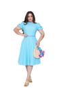 Vestido Feminino Moda Evangelica Modesta Malha Lese Azul Cor:AzulbbTamanho:GG Vestido Feminino Moda Evangelica Modesta Malha Lese Azul Cor:AzulbbTamanho:GG