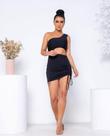 Vestido feminino moda gringa franzido na lateral