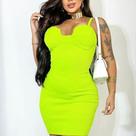 Vestido Feminino Na Cor Verde Com Ziper Nas Costas e Bojo Removivel TAM