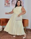 Vestido Feminino Plus Size Casual Com Detalhes Na Cintura