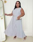 Vestido Feminino Plus Size Casual Com Detalhes Na Cintura