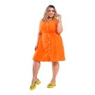 Vestido Feminino Plus Size Curto Com Alça e Botões Vestido Feminino Plus Size Curto Com Alça e Botões