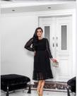 Vestido feminino preto em tule