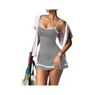 Vestido Feminino Regata Color Block Sem Mangas, Roupa Esportiva De Tênis Engrossada, Saia Justa Para