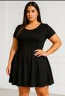 Vestido Feminino Rodado de Manguinha Bolinha, Poá, Liso Malha Fria Envio Imediato All Curvo