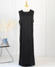 Vestido feminino sem mangas de cetim, Abaya básica, roupa islâmica, longo casual, verão