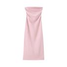 Vestido Feminino Sem Mangas, Sem Alças, Plissado, Sexy, Com Fenda E Zíper Nas Costas, Elegante Para