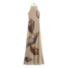 Vestido Feminino Slim De Seda Com Estampa De Conchas E Malha, Estilo Europeu Americano, Moda De Rua