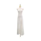 Vestido Feminino Solto Sem Mangas Com Gola O, Cintura Alta, Cor Sólida E Apliques, Elegante E