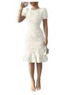 Vestido feminino SOLY HUX elegante Jacquard Bodycon Apricot L Vestido feminino SOLY HUX elegante Jacquard Bodycon Apricot L