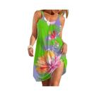 Vestido Feminino Tie Dye Floral Sem Mangas, Elegante, Casual, Para Festa Na Praia, Verão, 7 Cores