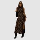 Vestido Feminino Tricot Modal Estampado Regata Boho Social Moda Gringa