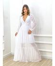 Vestido Feminino Tule Moda Evangélica Festa Ótimo Caimento
