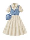 Vestido feminino Verdusa com babados largos Boho com colete jeans 12Y